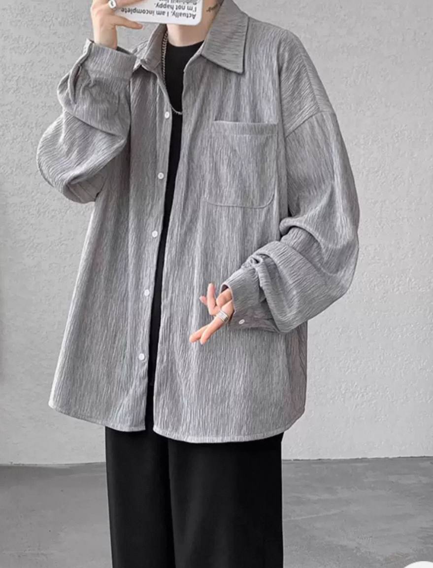 Texture loose men's shirt