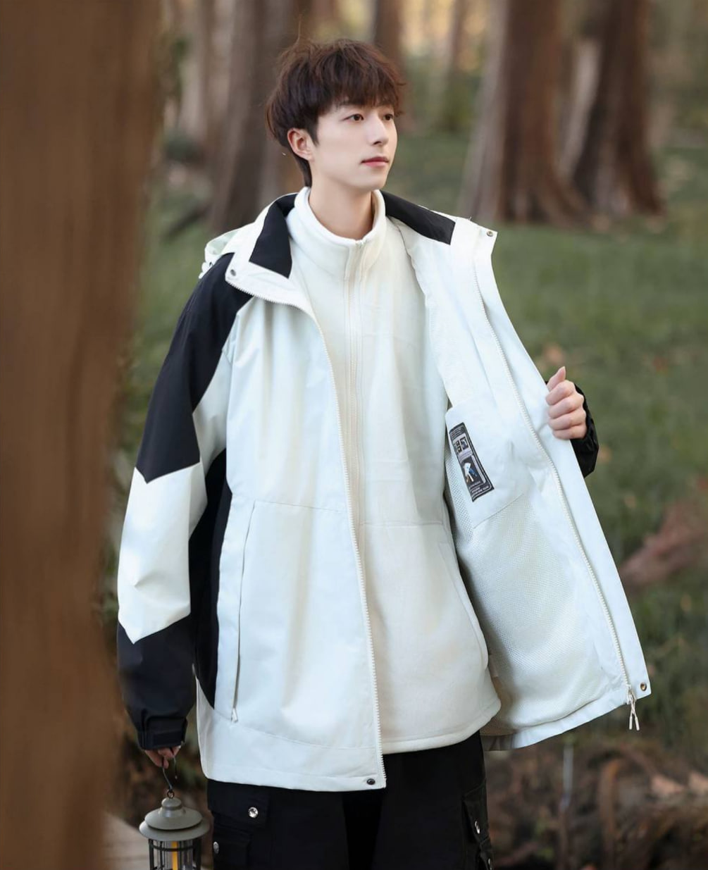 New Men's Mountaineering Windbreaker Jacket (Cashmere Liner)