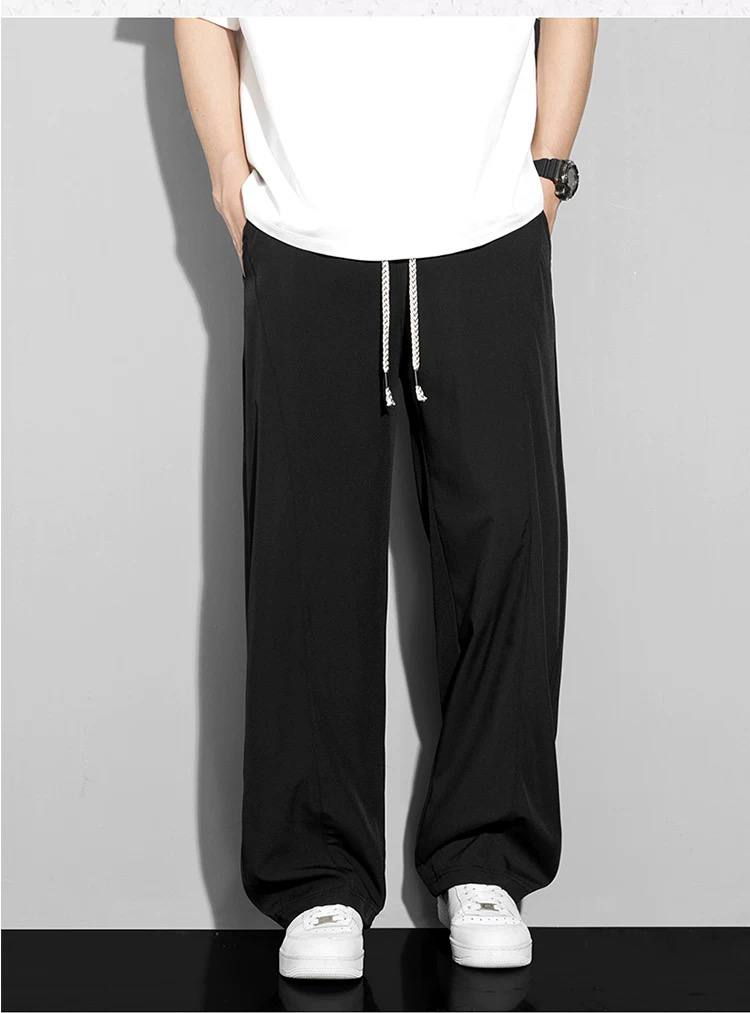 Ice silk quick-drying men's casual straight pants