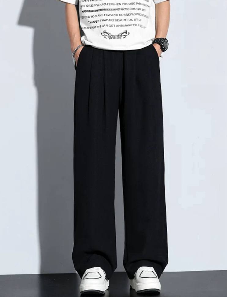 Ice silk thin summer loose men's summer pants