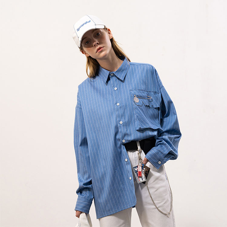 Latest Hip Hop Polyester Blouses Printed Coat Street Wear Casual Long Sleeve Cot