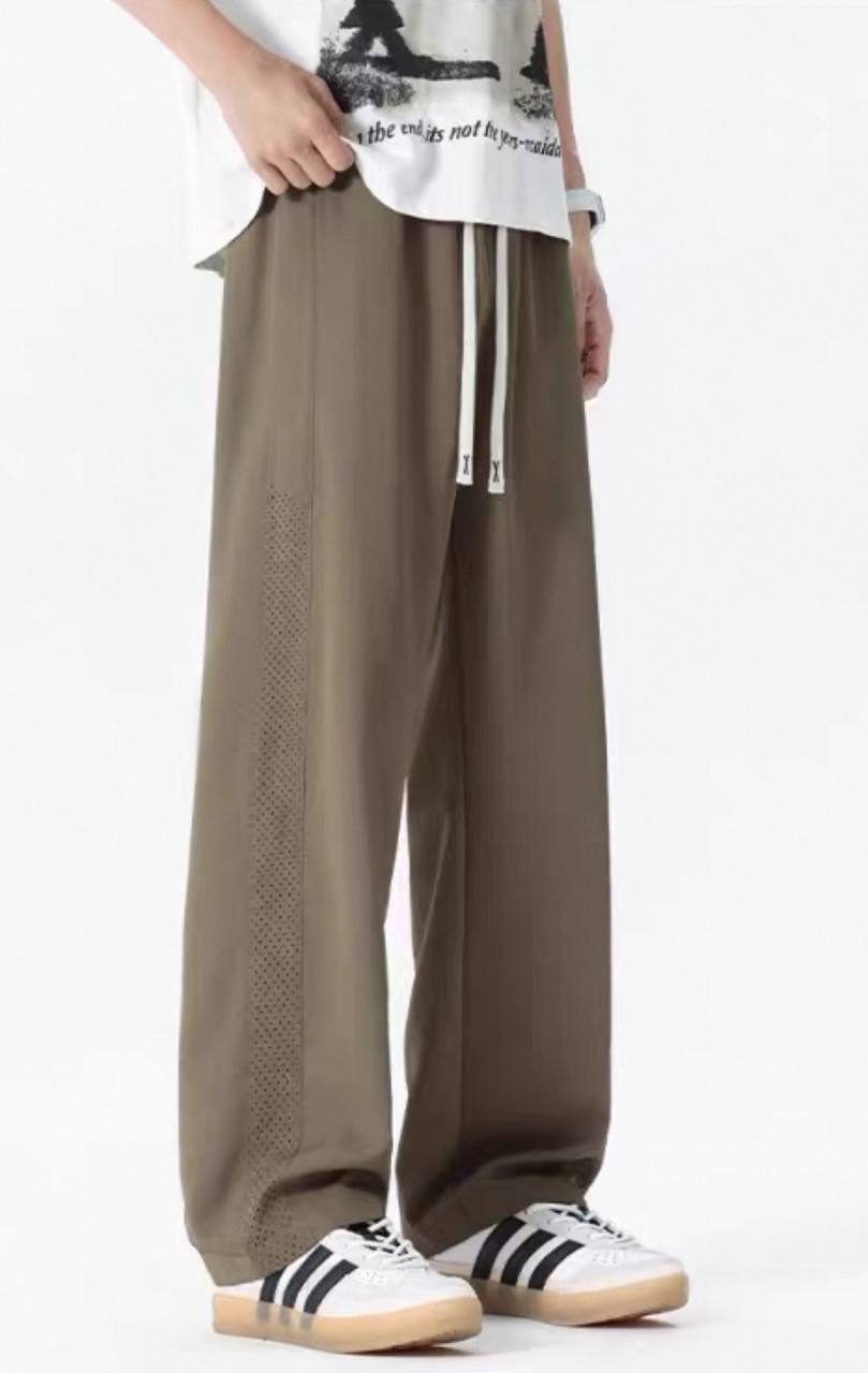 Mesh ice silk men's casual straight pants