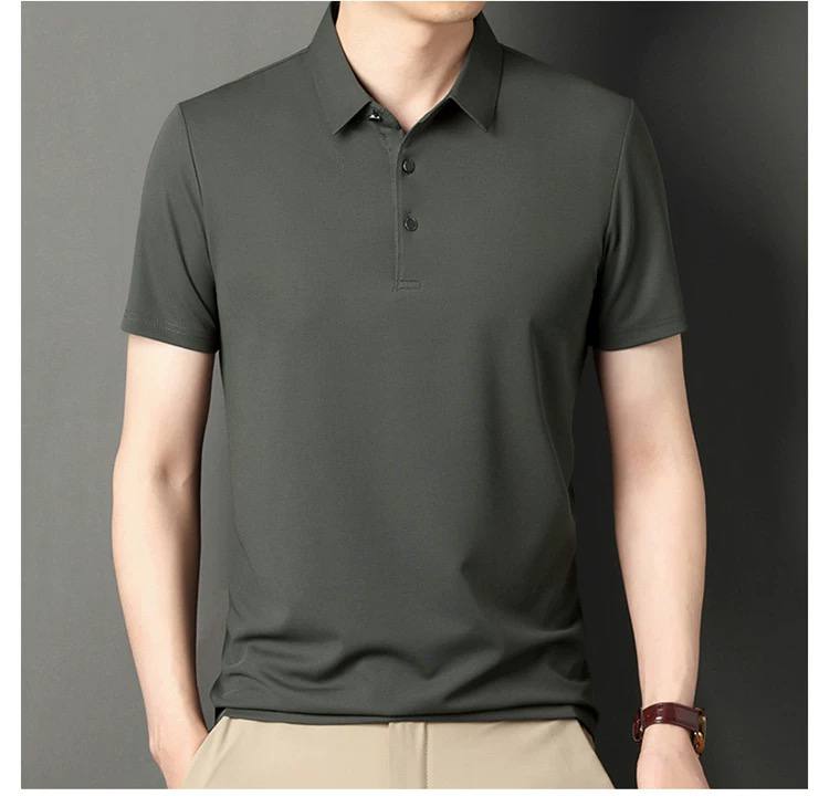 Ice Silk Short Sleeve POLO Shirt Business Casual T-Shirt
