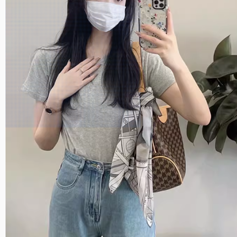 Summer solid color basic simple solid color T-shirt women's pure cotton front sh